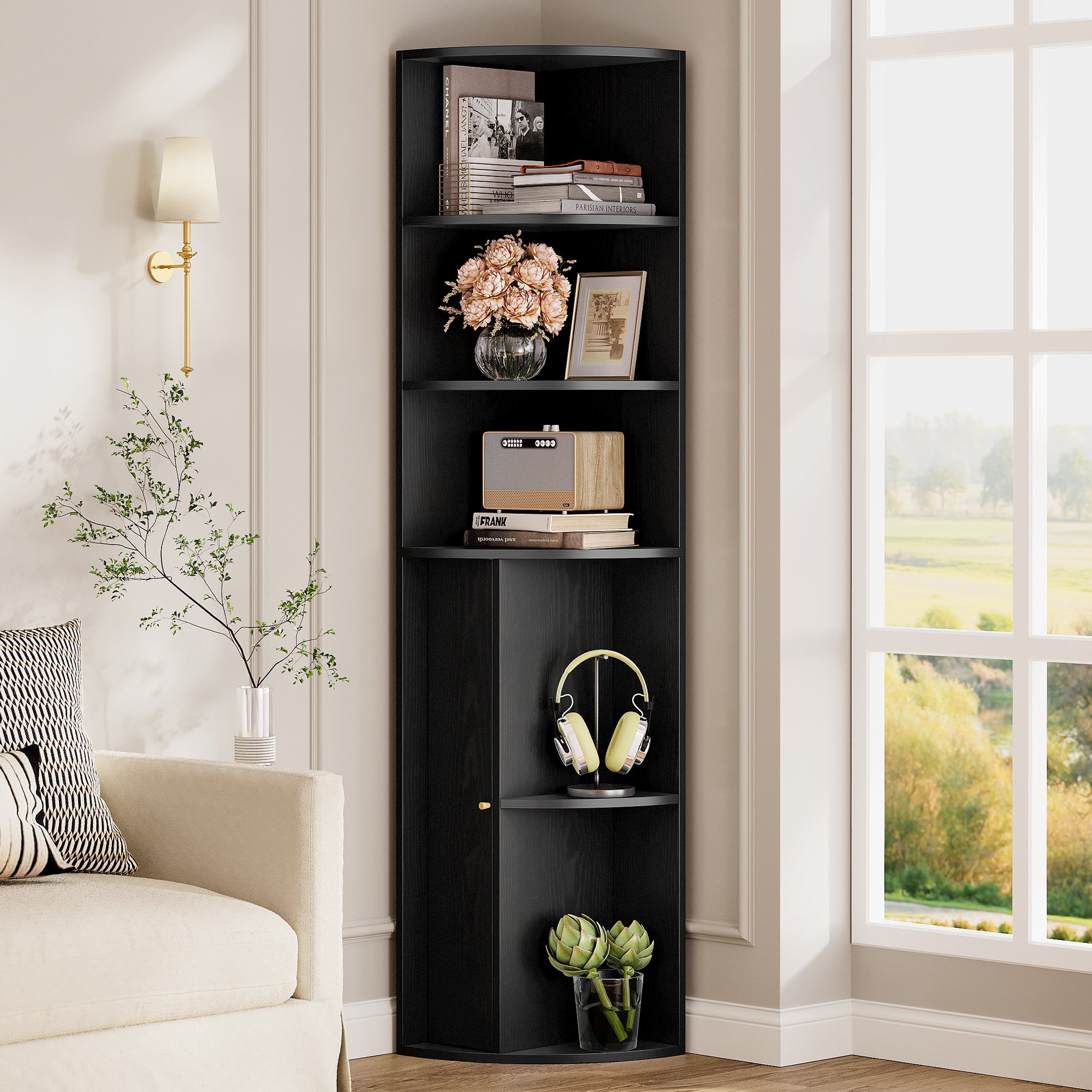 IRONCK 71 " Tall Corner Bookshelf