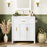 IRONCK 30" Badezimmer-Waschtisch mit Waschbecken