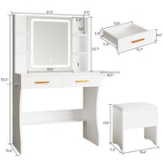 IRONCK Schminktisch mit LED-beleuchtetem Spiegel und Steckdose