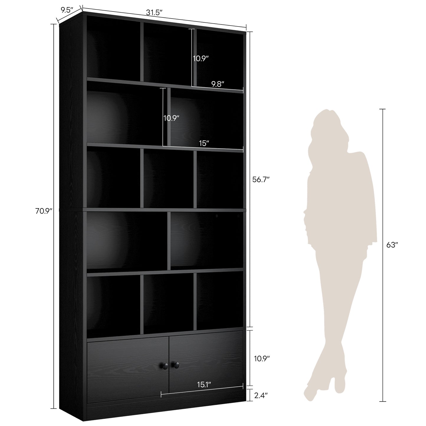 IRONCK 13 Würfel-Bücherregal