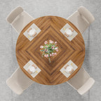 IRONCK 47.2" Wooden Round Dining Table for 4-6 People, Walnut
