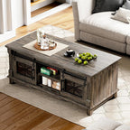 IRONCK 48'' Coffee Table with Sliding Barn Doors