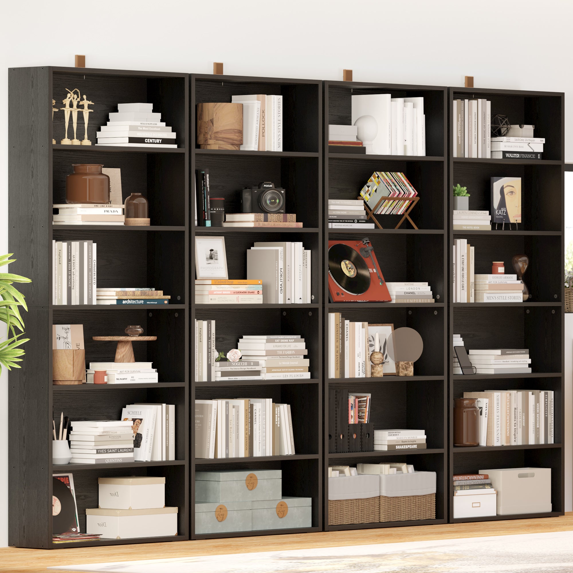Vintage Black Bookshelves Set of 2