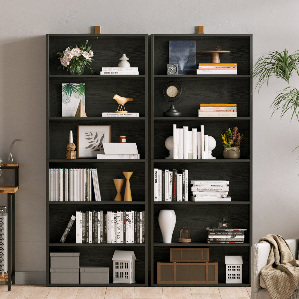 Vintage Black Bookshelves Set of 2