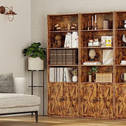 Bibliothèque avec armoire vintage marron 