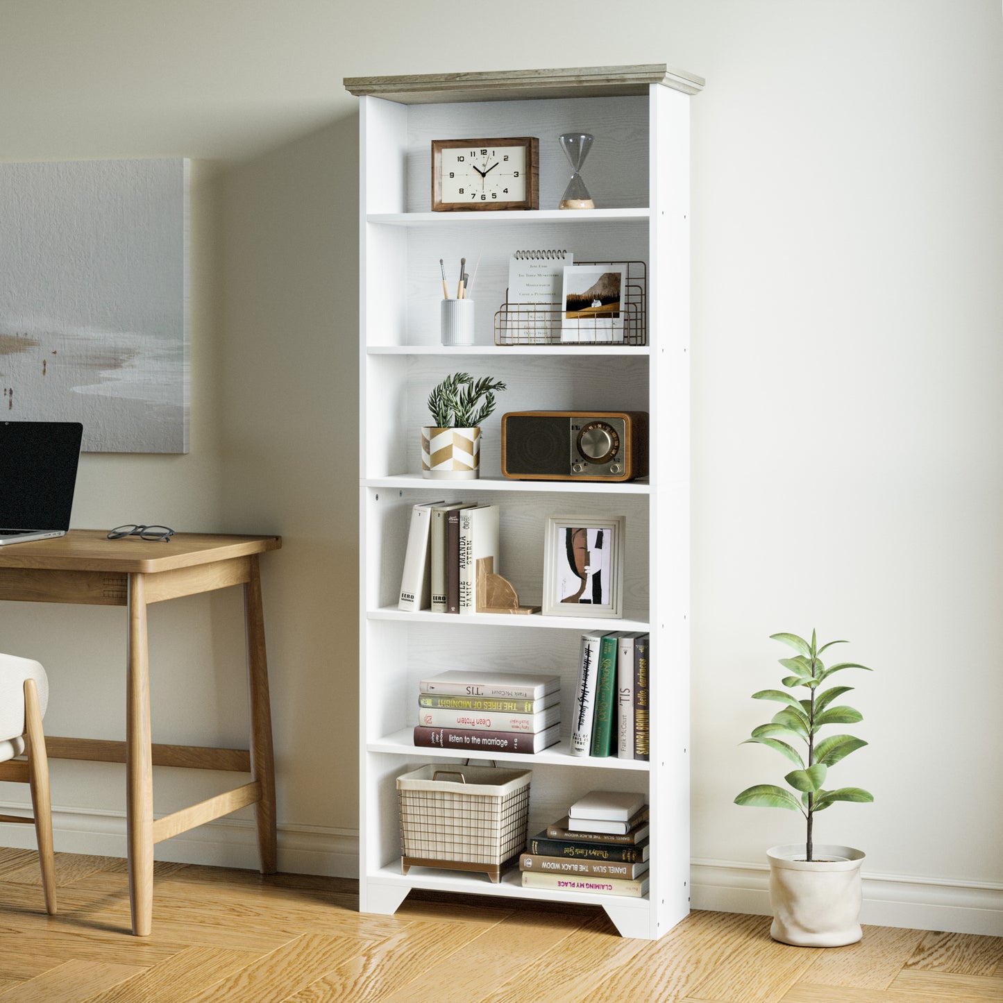 71" Tall 6 Shelf Bookcase