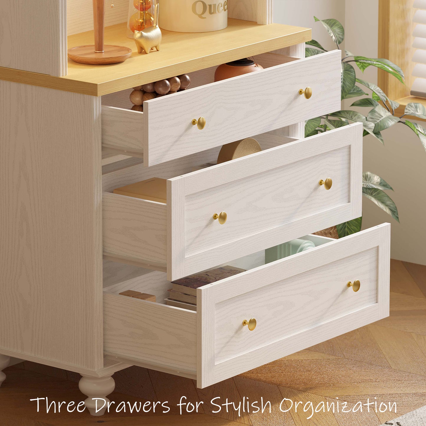 Storage Bookcase with 3 Drawers