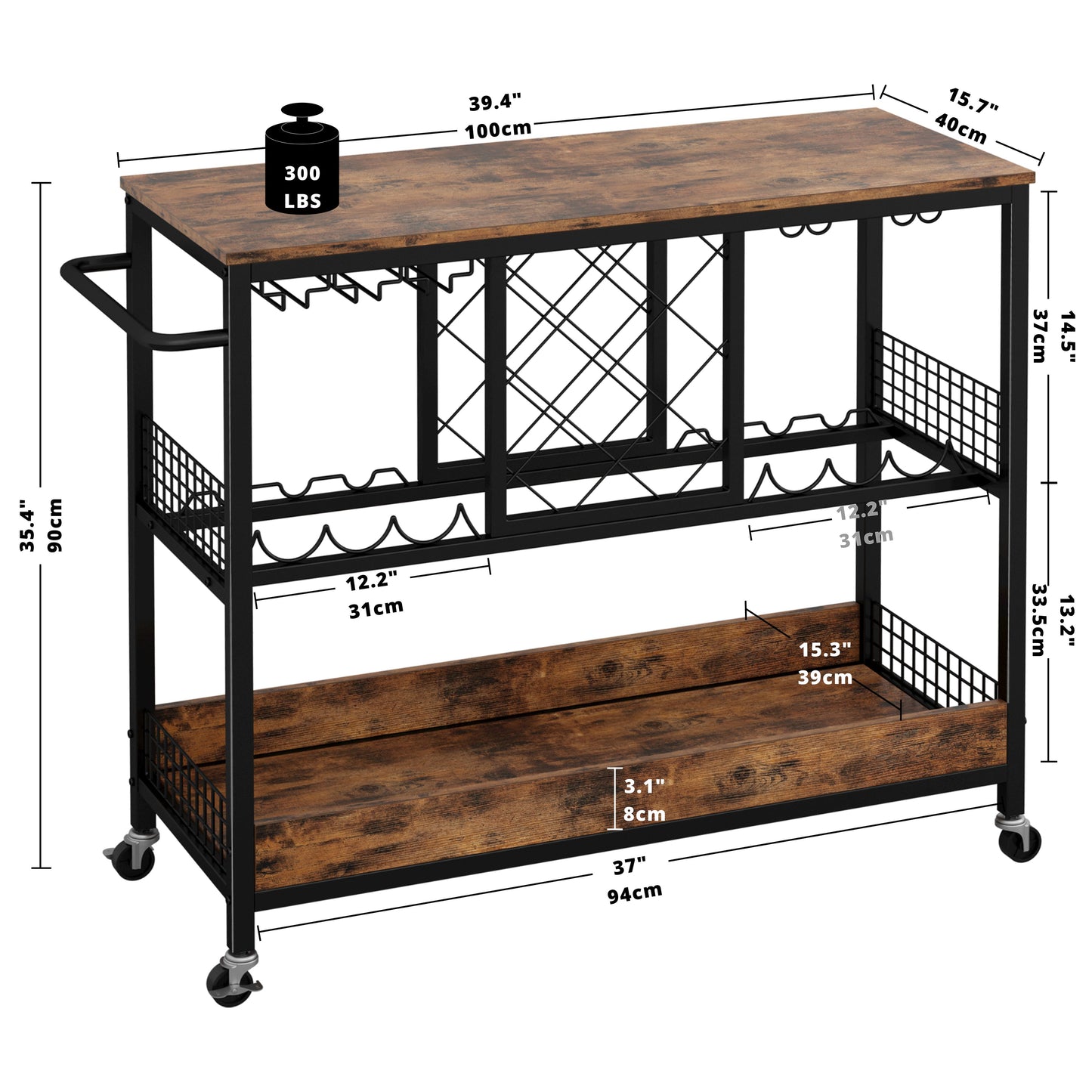 IRONCK Wine Rack Table