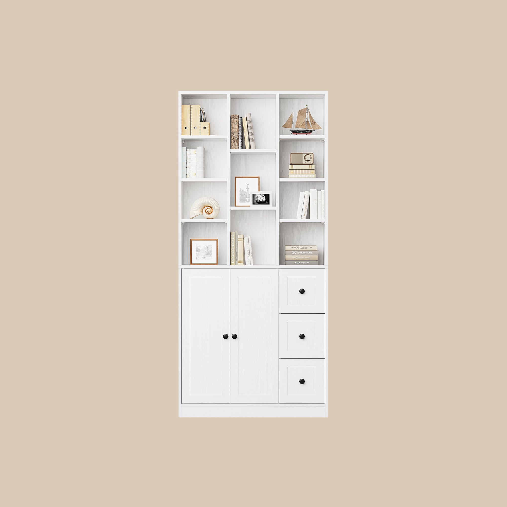 IRONCK 71" Tall Bookcase with 2 Doors