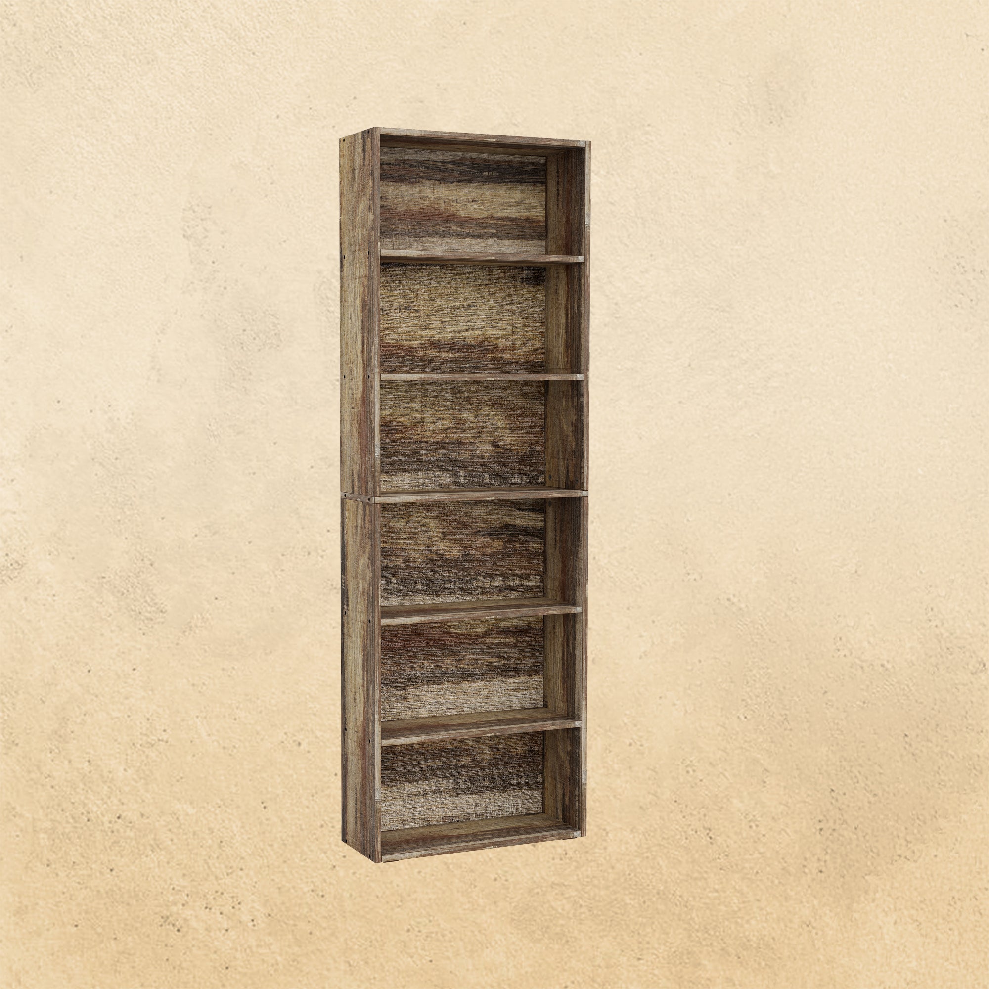 Bücherregal mit 6 Ebenen, Industrie-Braun 