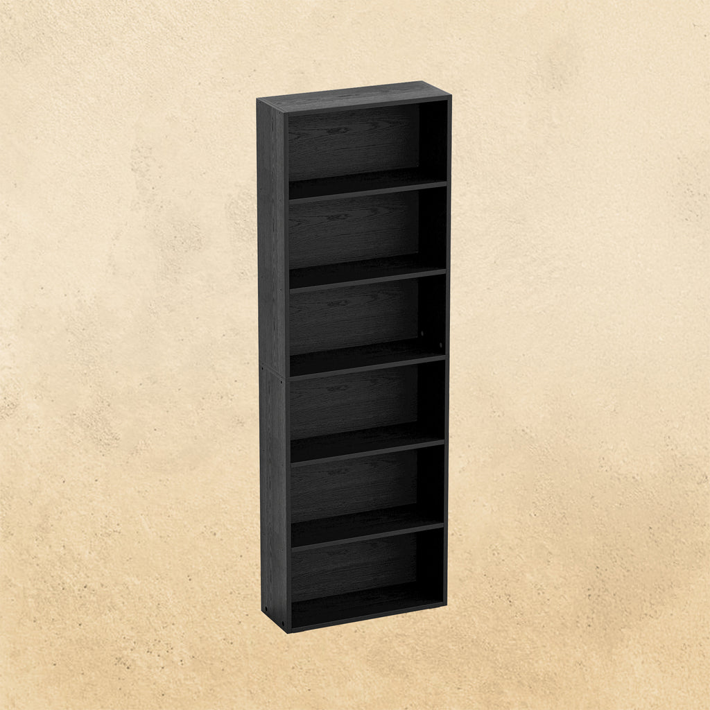 6 Tier Bookshelf Vintage Black