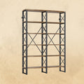 【HOT】76'' Double Wide Bookshelf Vintage Brown