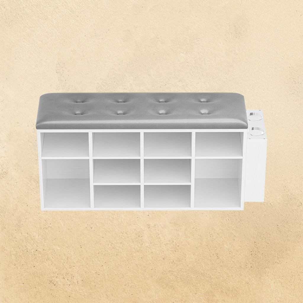 Ten Cubbies Storage Entryway Bench with PU Leather