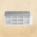 Ten Cubbies Storage Entryway Bench with PU Leather