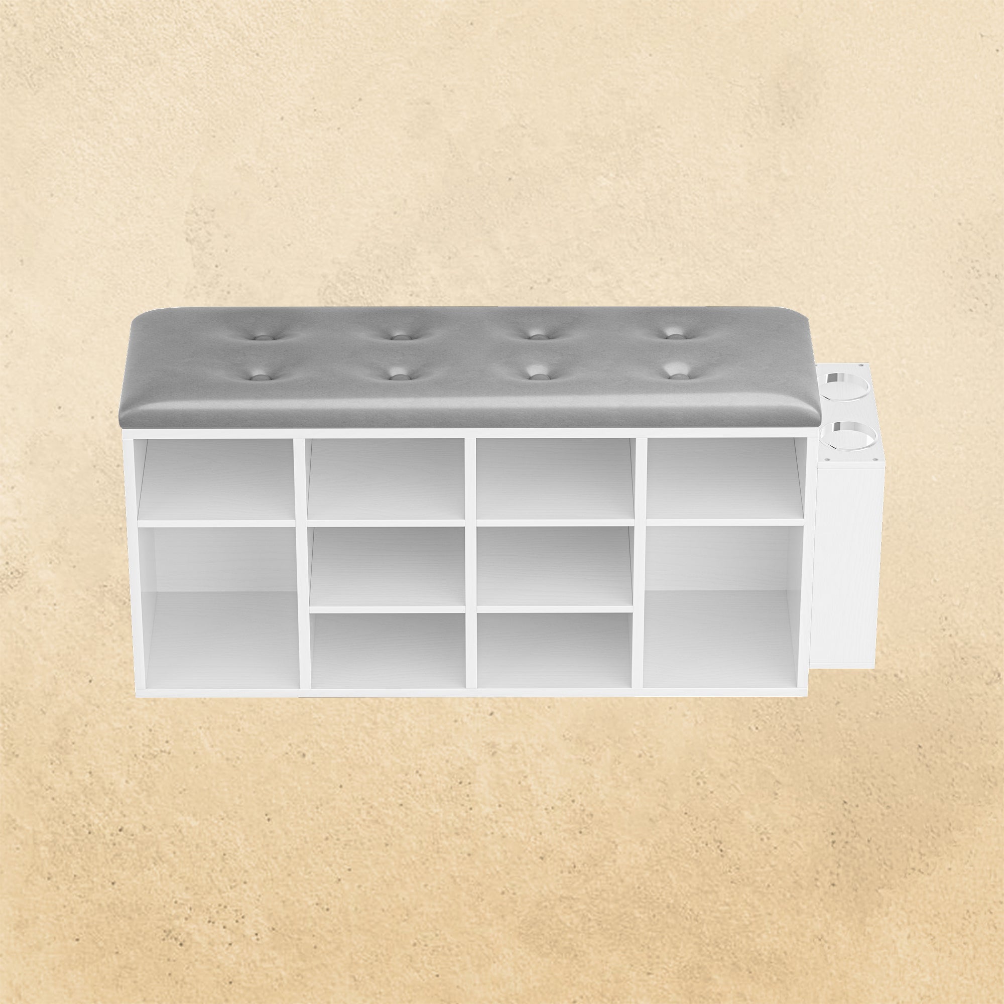 Ten Cubbies Storage Entryway Bench with PU Leather