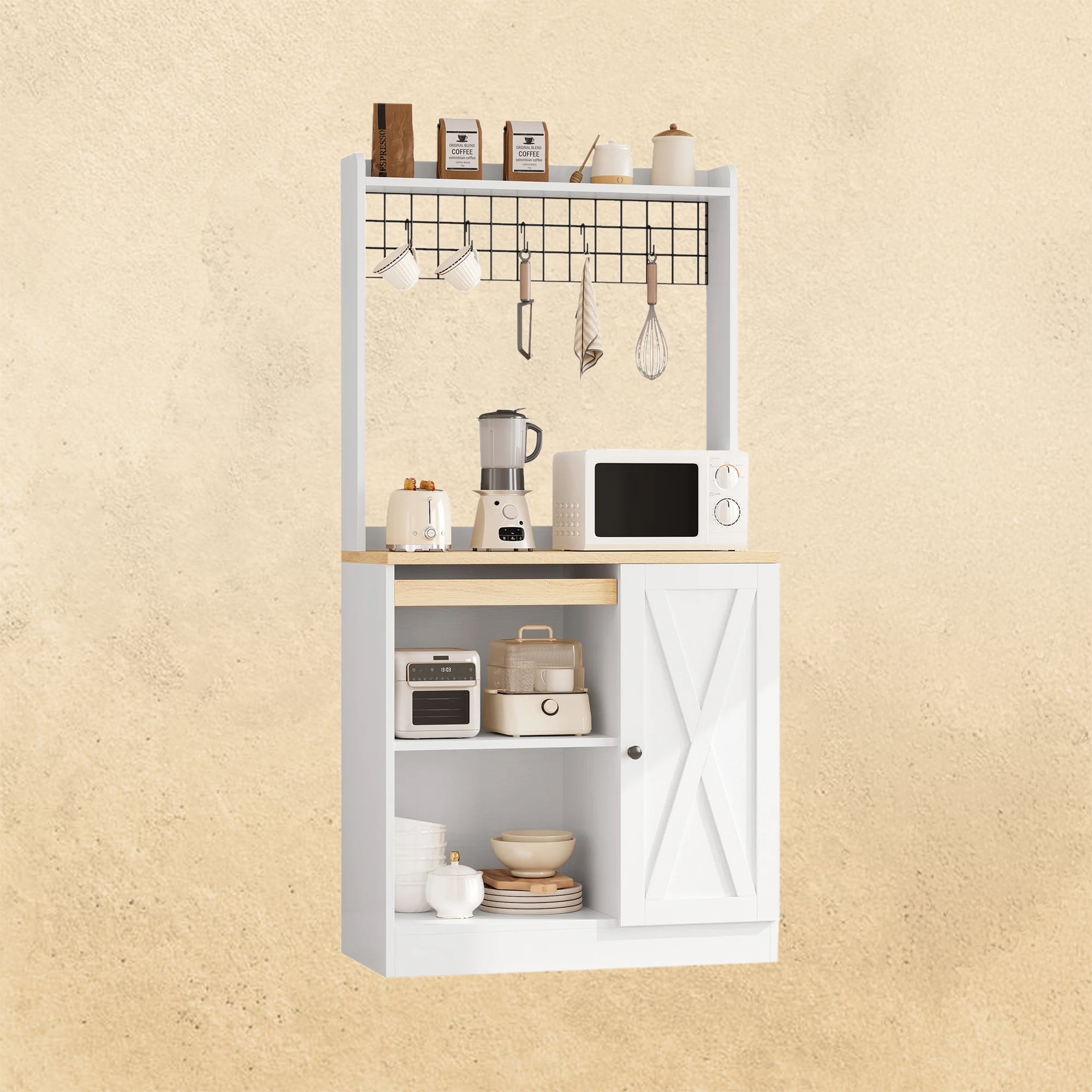 IRONCK Wooden Bakers Racks for Kitchens,