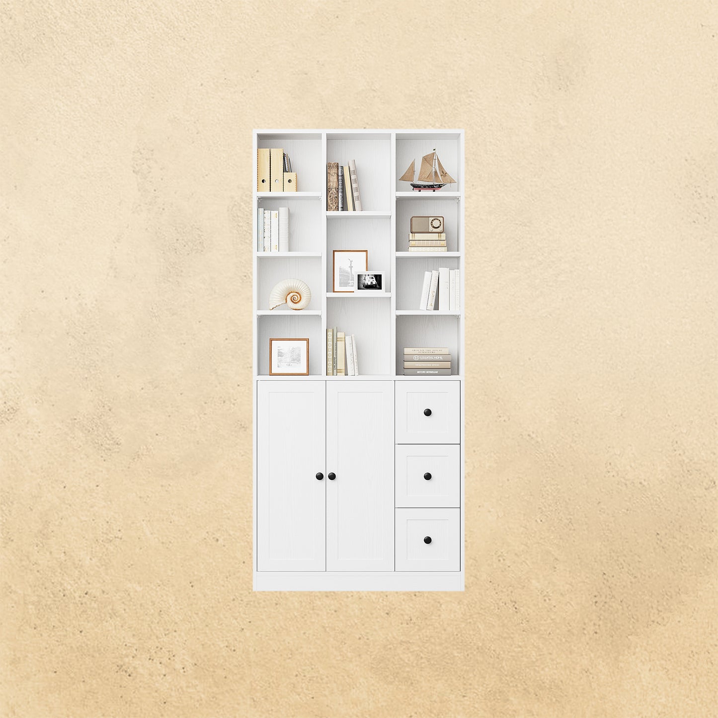 IRONCK 71 Zoll hohes Bücherregal mit 2 Türen