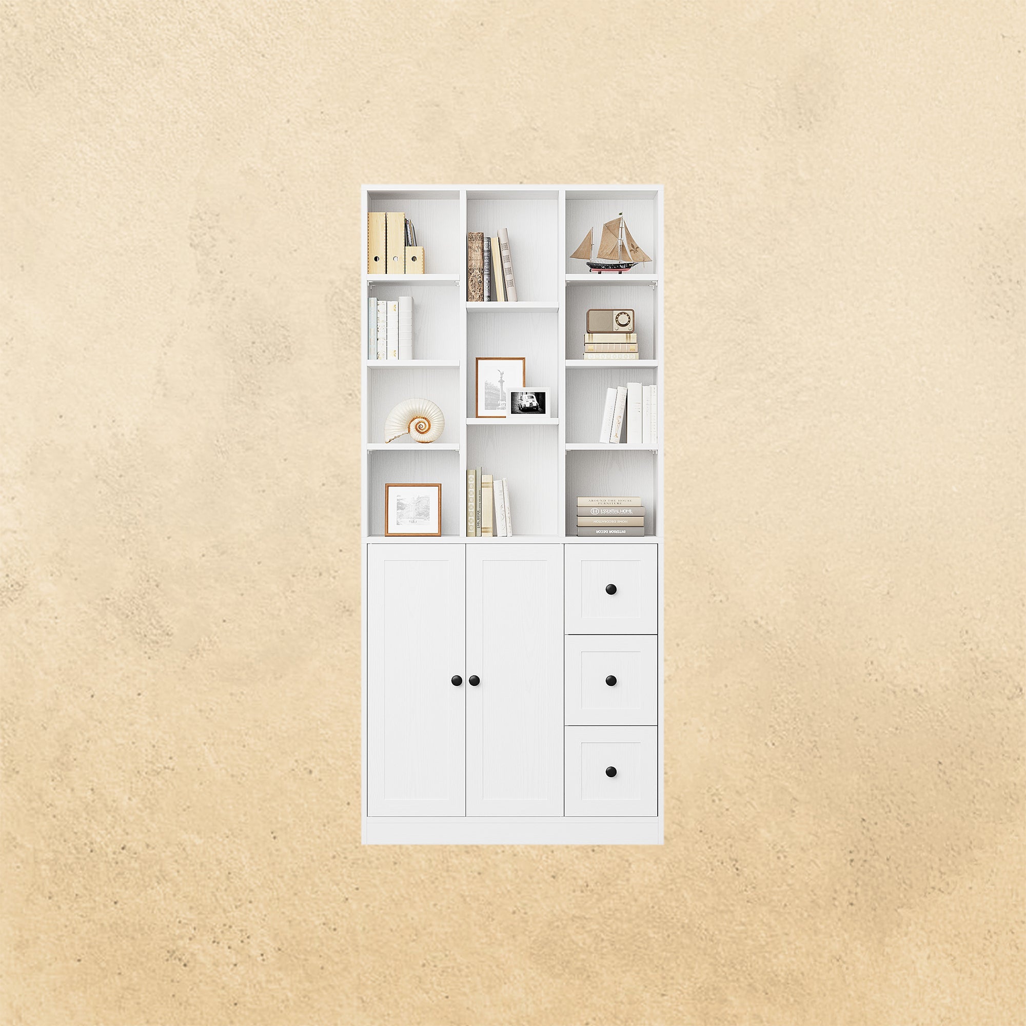 IRONCK 71" Tall Bookcase with 2 Doors