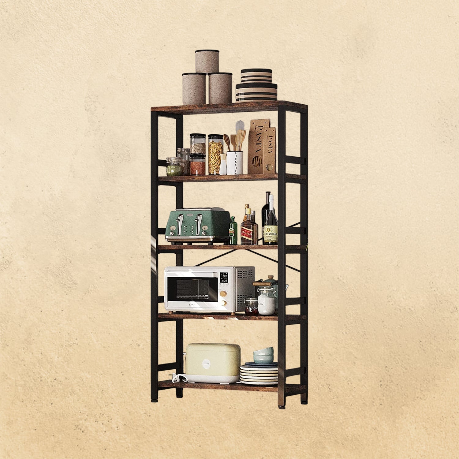 Wide 5-Tier Ladder Shelf