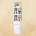 IRONCK Corner Bookshelf with Drawer and Storage Cabinet