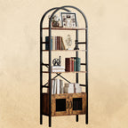 IRONCK 71" Tall Arched Bookshelf with Doors
