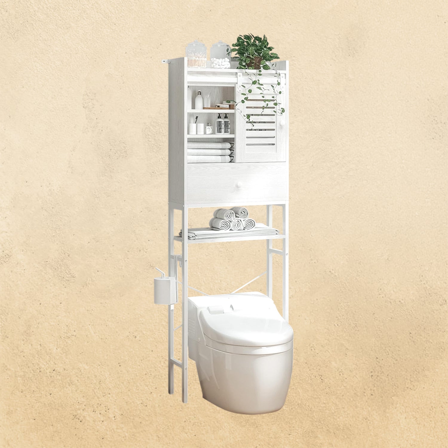 Bathroom Storage Rack with Cabinet