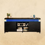 IRONCK TV Stands for TVs 65+ Inch with LED Lights and Power Outlet