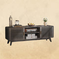 IRONCK 63'' TV Stand with 2 Sliding Door Grey Walnut