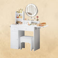 Makeup Vanity Table Set with Adjustable Mirror and LED Lights