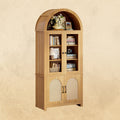74.8" Tall Arched Bookshelf with 4 Doors