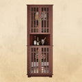 IRONCK  71" Corner Cabinet Storage Cabinet with 4 Glass Doors