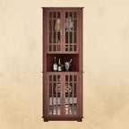 IRONCK  71" Corner Cabinet Storage Cabinet with 4 Glass Doors