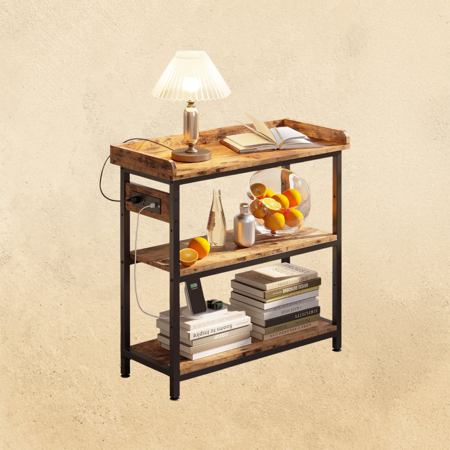 Entryway Table with Power Outlet 32 Inch