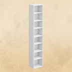 IRONCK 8 Tiers Tall Narrow Compact Corner Bookcase, White