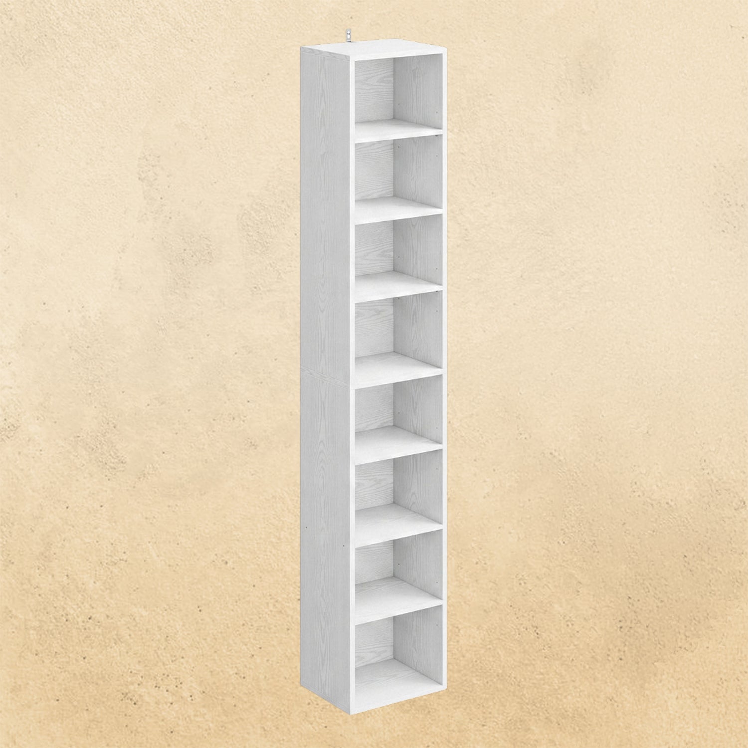IRONCK 8 Tiers Tall Narrow Compact Corner Bookcase, White