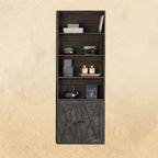 IRONCK Industrial 70 in 6 Shelf Bookcases with Doors Floor Standing