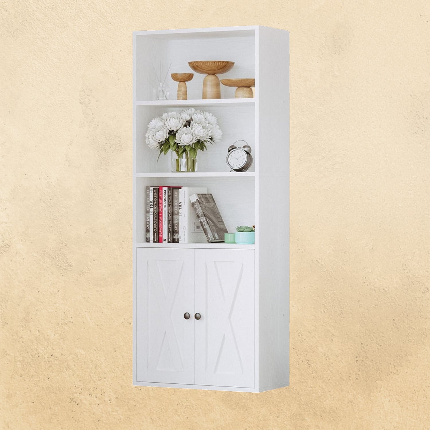 IRONCK 5 Shelf Industrial Bookshelves and Bookcases with Doors