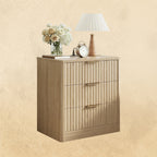 IRONCK 22" Fluted Night Stand Set of 2, with Charging Station