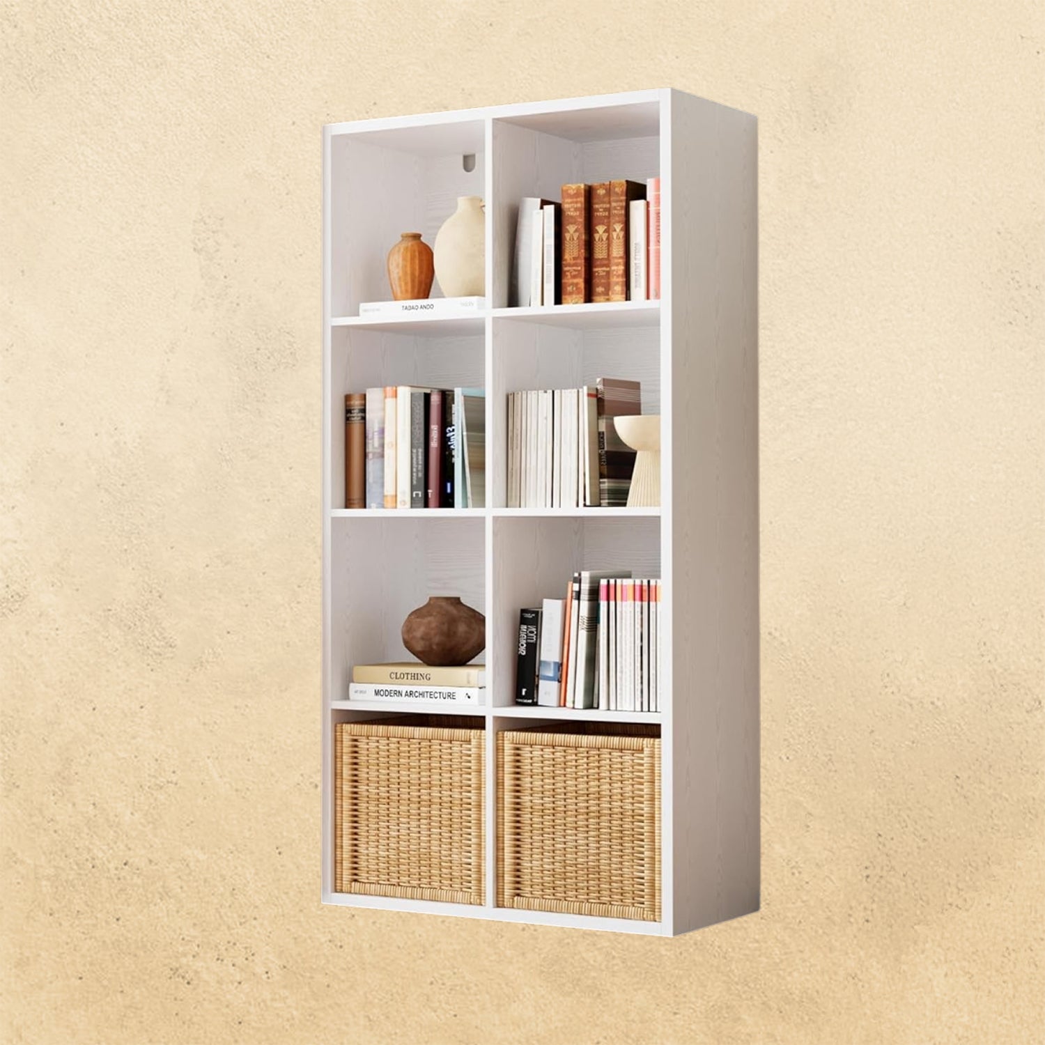 IROCNK 8-Cube Bookshelf, Horizontally & Vertically Reversible, White