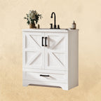 IRONCK 24" Wood Fixture Stand Bathroom Vanity with Sink, Easy Assembly