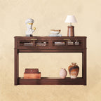 IRONCK 47"  Console Table with Drawer for Living Room, Red Walnut