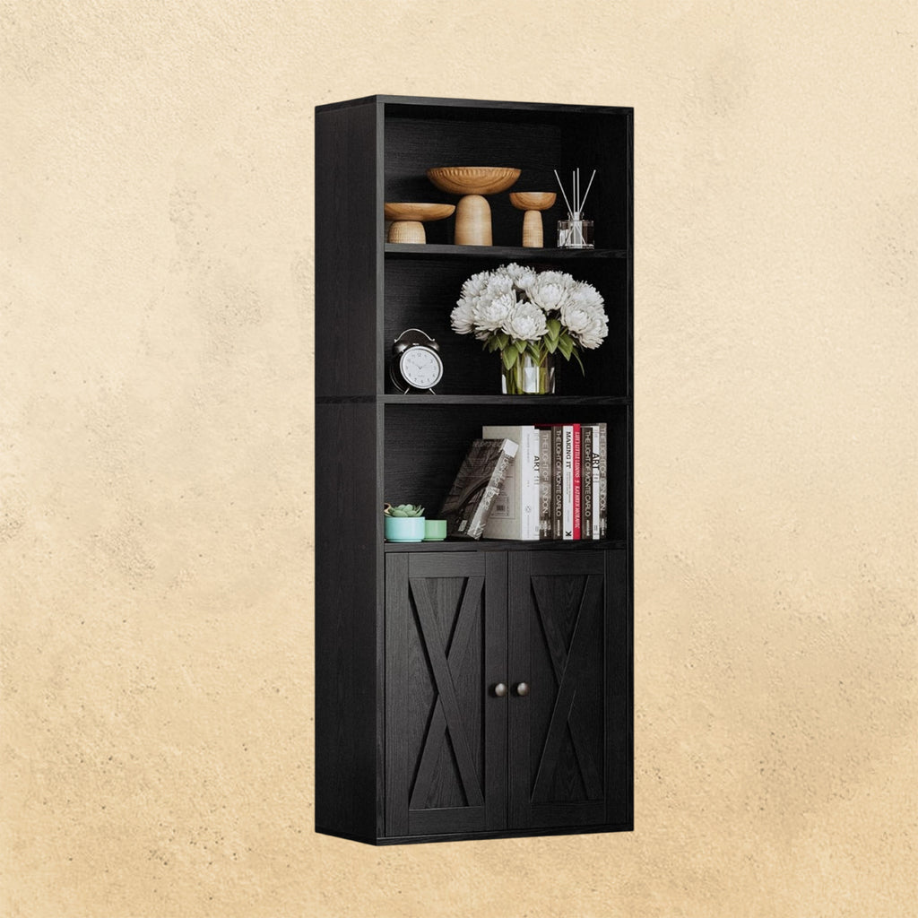 IRONCK 5 Shelf Industrial Bookshelves and Bookcases with Doors