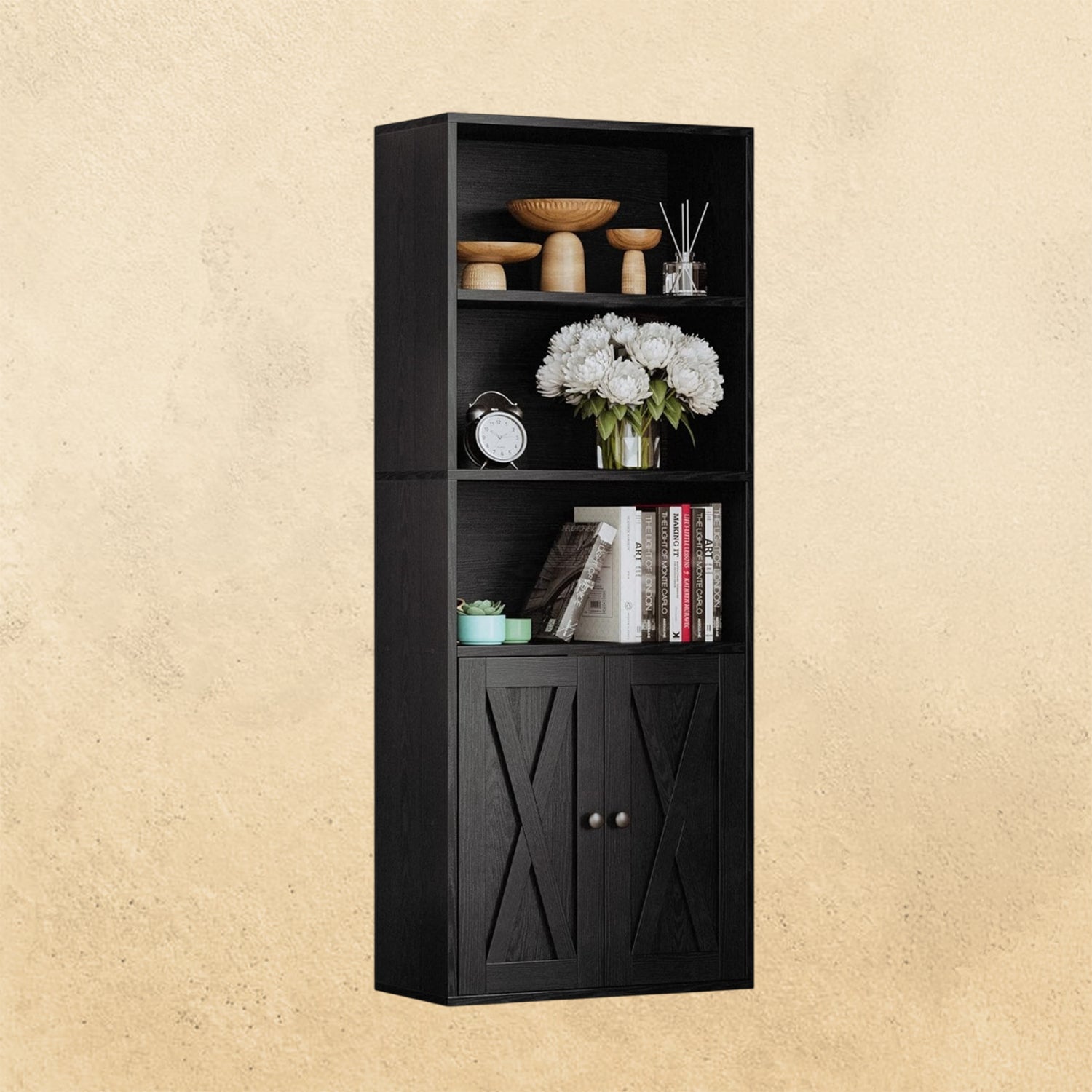 IRONCK 5 Shelf Industrial Bookshelves and Bookcases with Doors