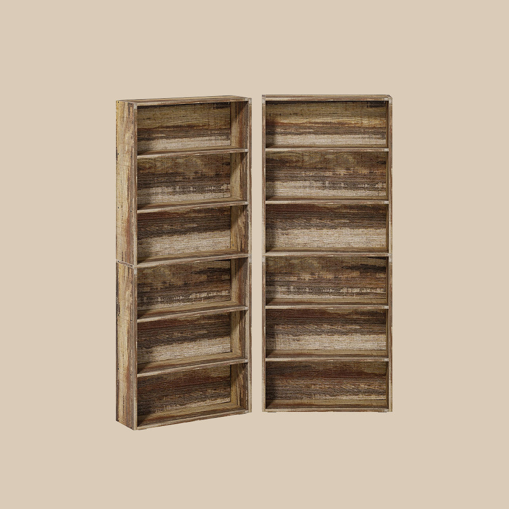 Industrial Brown Bookshelves Set of 2