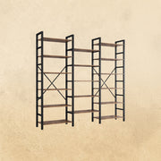 Triple Wide Bookshelves- 6 Tiers