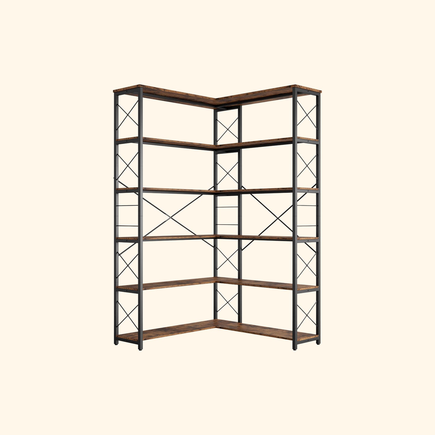 6-Shelf Corner Bookcase