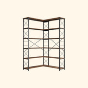 6-Shelf Corner Bookcase