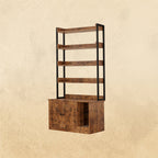 4 Tier Cat Litter Box Cabinet with Scratching Pad
