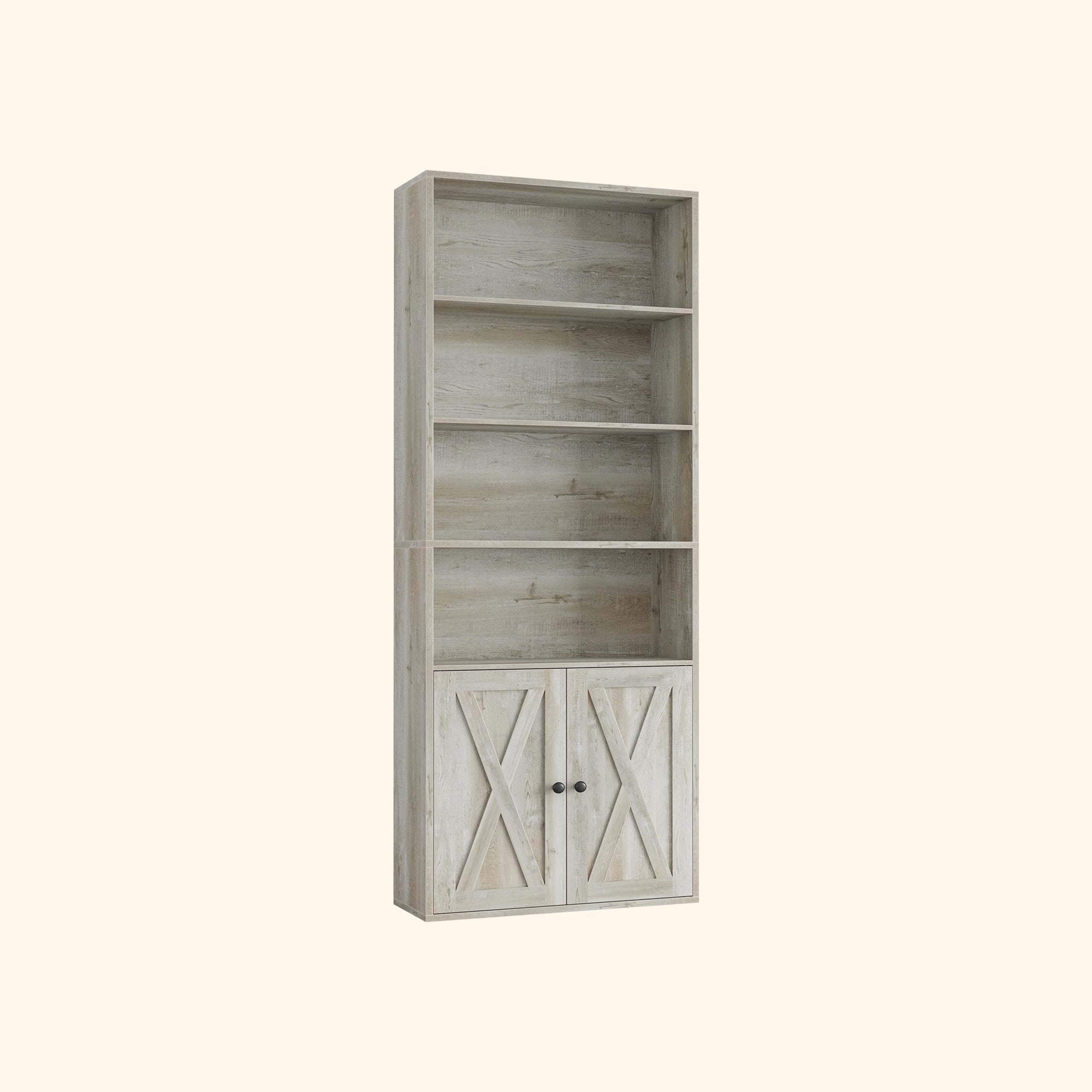 Bookshelf with Cabinet Beige Maple