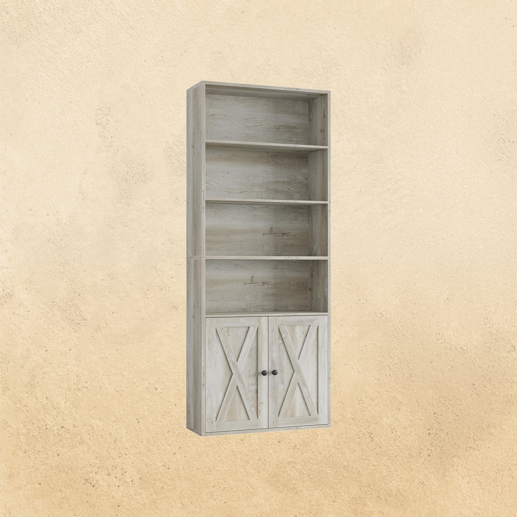 Bookshelf with Cabinet Beige Maple